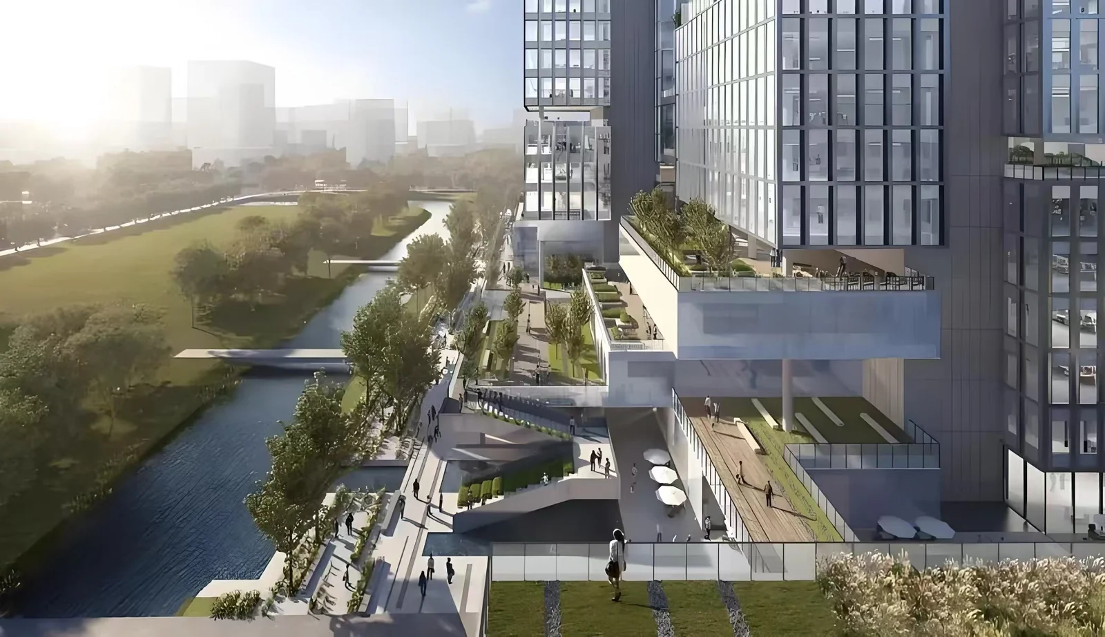 High-rise podium terraces